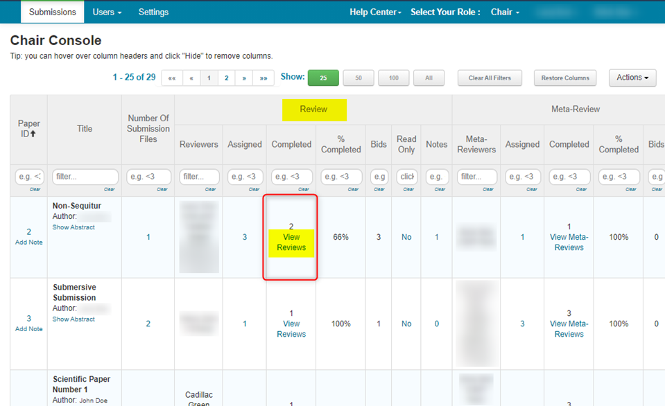 CHAIR HOW-TO: Modify Reviews  Microsoft Conference Management Toolkit  Documentation