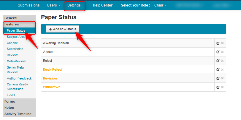 CHAIR HOW-TO: Manage Paper Status  Microsoft Conference Management Toolkit  Documentation