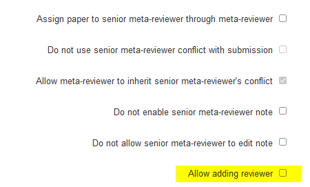 Senior Meta-Review Settings