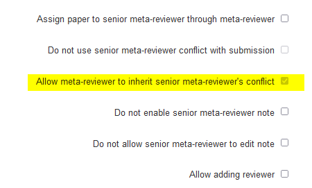 Senior Meta-Review Settings