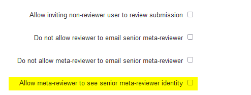 Senior Meta-Review Settings