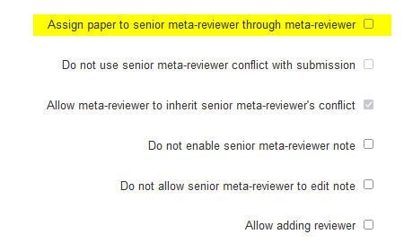 Senior Meta-Review Settings