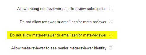 Senior Meta-Review Settings