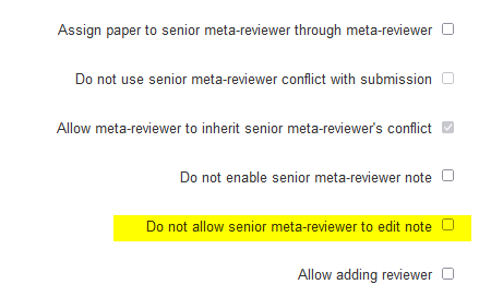 Senior Meta-Review Settings