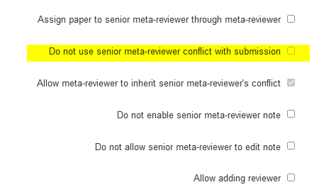 Senior Meta-Review Settings