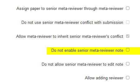 Senior Meta-Review Settings