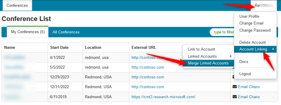 Chair How To Merge Accounts Microsoft Conference Management Toolkit Documentation 5530