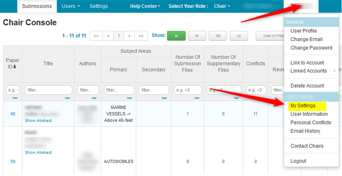 HOW-TO: My Settings  Microsoft Conference Management Toolkit Documentation