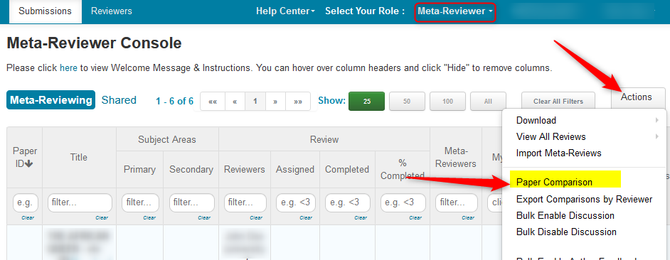 Meta-Review Compare Papers