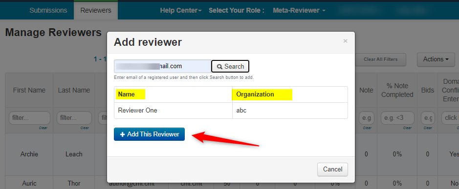 Meta-Reviewer Assigning Reviewer