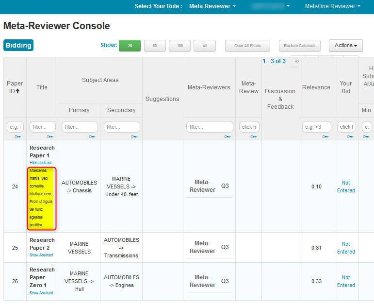 Meta-Reviewer Bidding