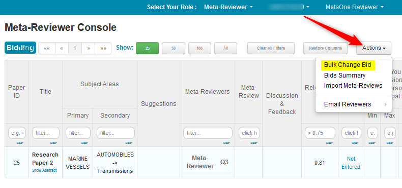 Meta-Reviewer Bidding