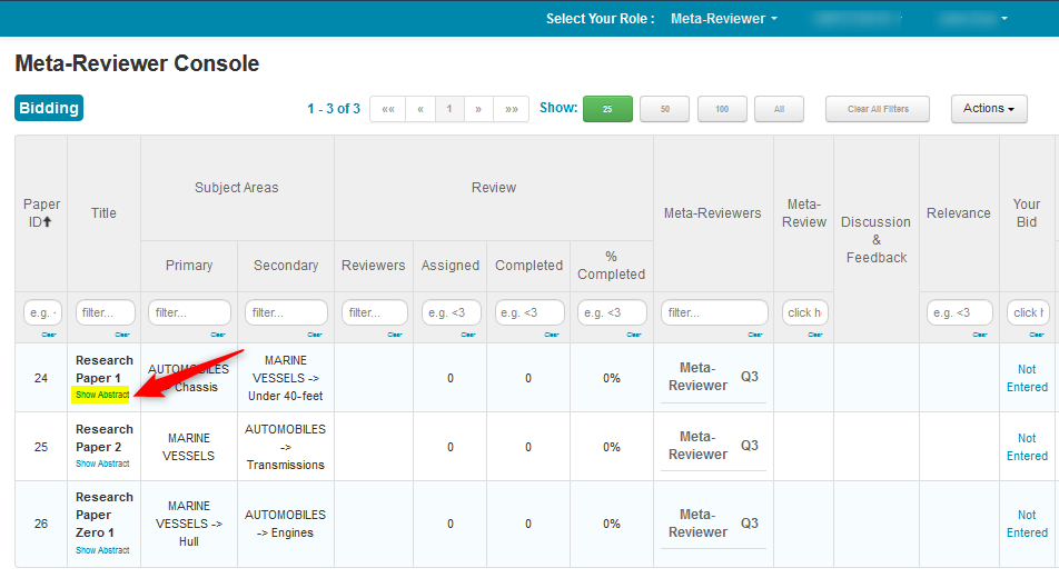 Meta-Reviewer Bidding