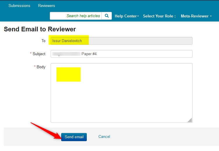 Meta-Reviewer Emails Reviewer