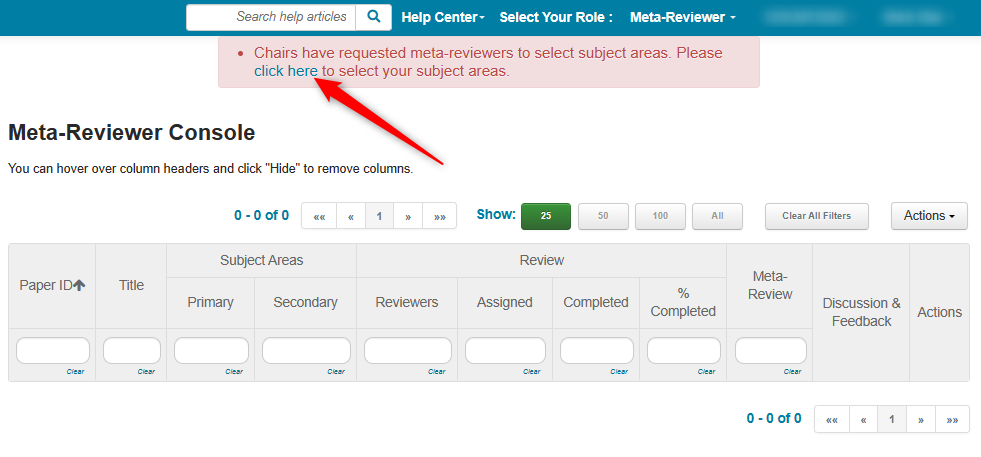 Meta-Reviewer Subject Areas