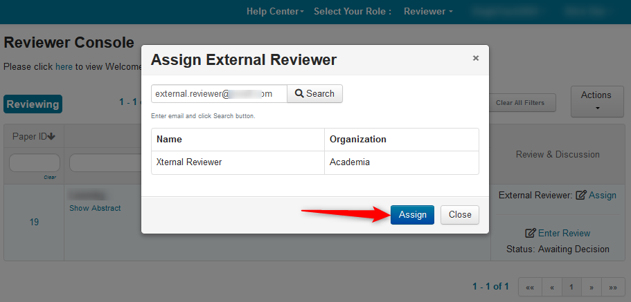 Add External Reviewer