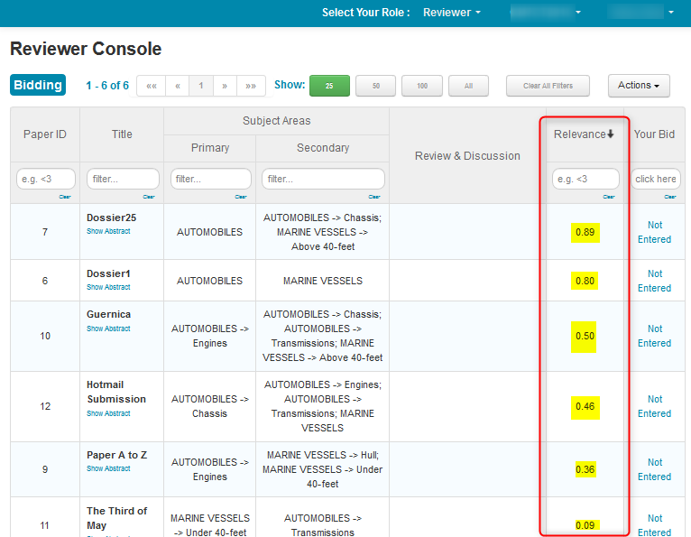 Reviewer Bidding