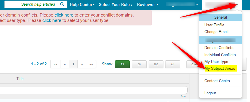 Reviewer Subject Areas