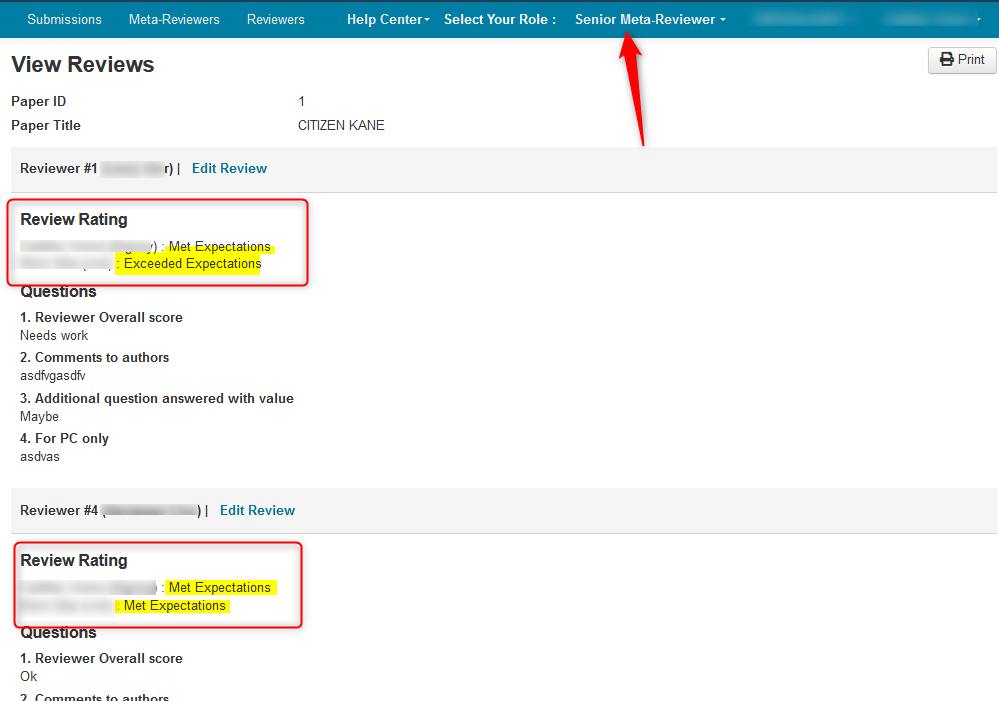 Senior Meta-Reviewer Views Meta-Reviewer Submission Rating